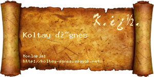 Koltay Ágnes névjegykártya