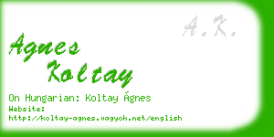 agnes koltay business card
